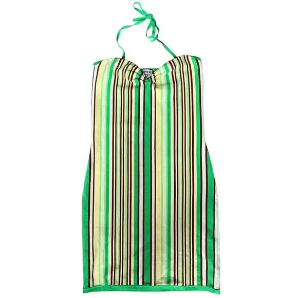 Sunday Best Aritzia Jett Stripe Halter Mini Dress S Retro Bodycon Rave Festival - Picture 2 of 10